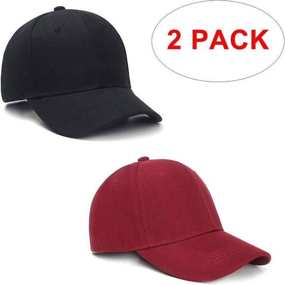 2 Packs Wine Red+black Baseball Cap Golf Dad Hat For Men And Women main image 5